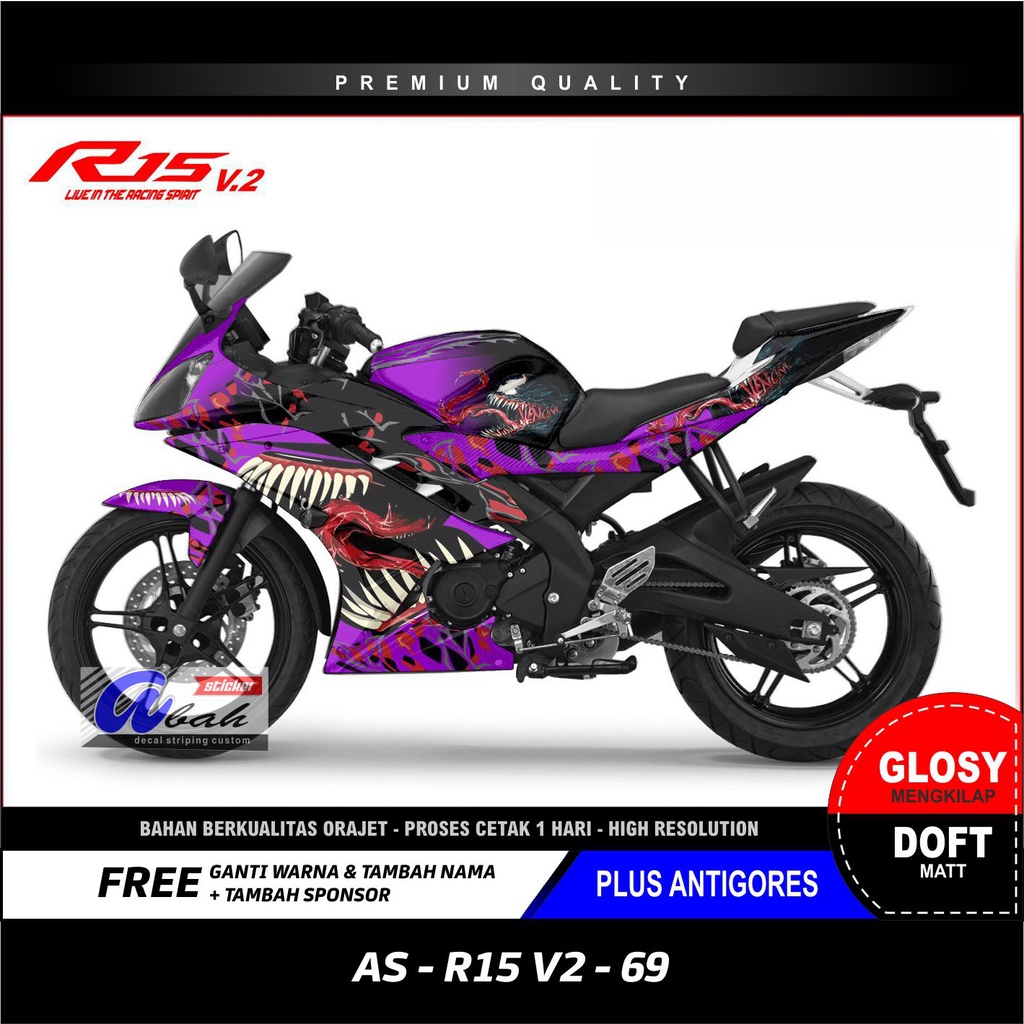 Sticker Decal R15 V2 Desain 69 Fullbody... Decal Yamaha R15 V.2 Decal Keren, Decal Terbaru