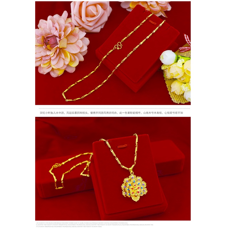 Goldkingdom Perhiasan Fashion Emas Asli Kadar 375Bangkok Aksesoris Ready Stock Gilt Pria Dan Wanita Retro Tebal 2.5mm Kalung Minimalis Dan Mendominasi