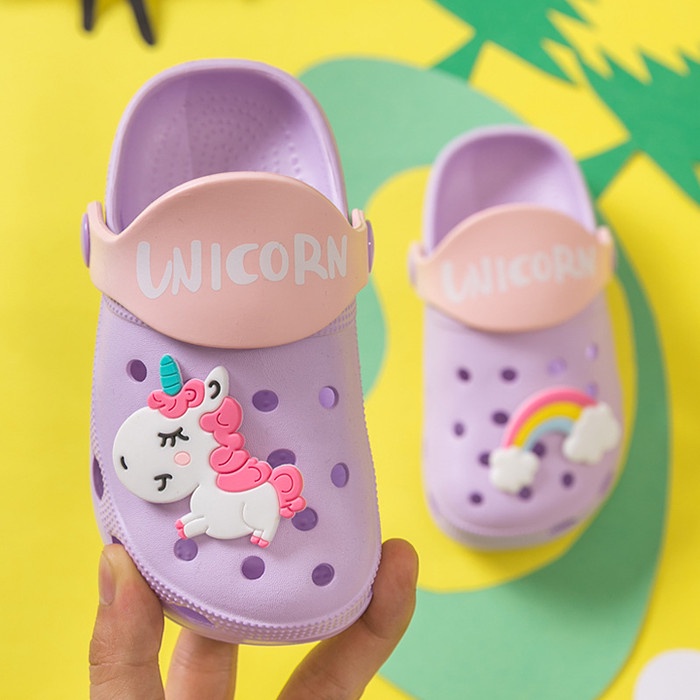 DISKON SHOPEE/ Sepatu Sendal Unicorn New Model Cute - UNI PURPLE, 140