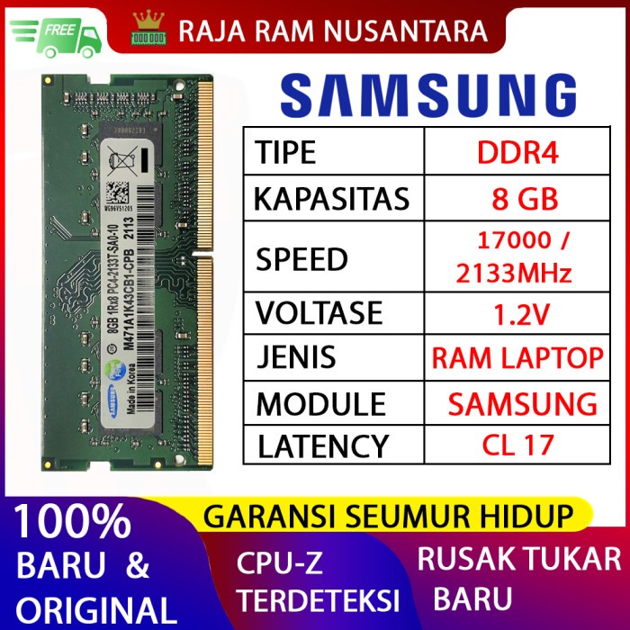 Ram Ram Laptop Samsung Ddr4 8Gb 2133 Mhz 17000 Ori Gaming Ram Nb Ddr4 8Gb