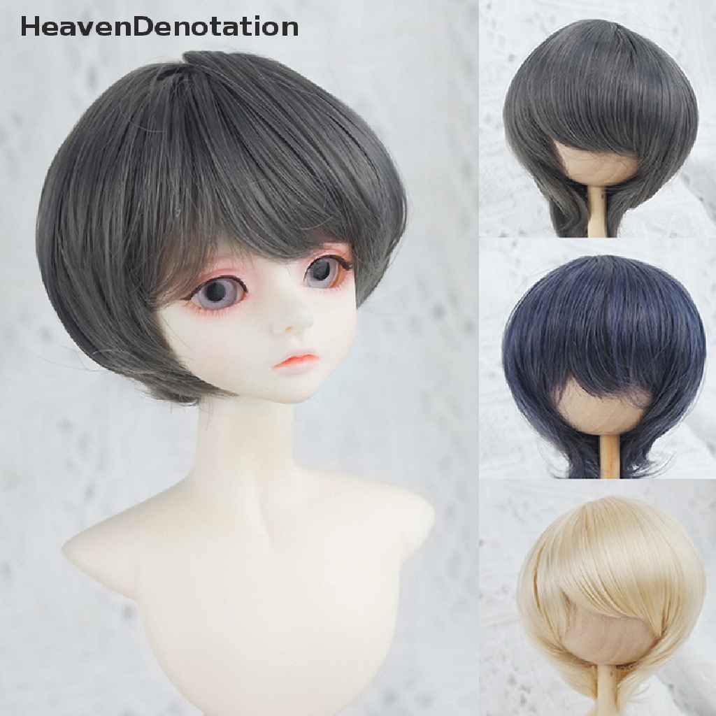 [HeavenDenotation] 1per3boneka Wig Pendek Lurus Rambut Lingkar Kepala 21.5-23cm Aksesoris Boneka HDV