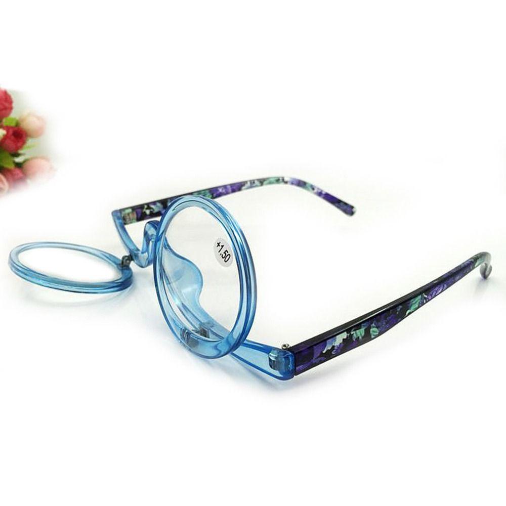 Populer Kacamata Baca Makeup Berputar Woman Vision Care Eyewear Magnifying Glasses