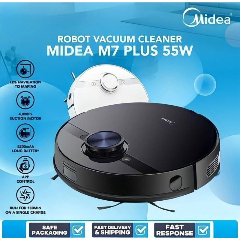 MIDEA M7+ Smart Robot Vacuum Cleaner 2 in 1 Sweep & Mop LSD Navigation M7 Plus