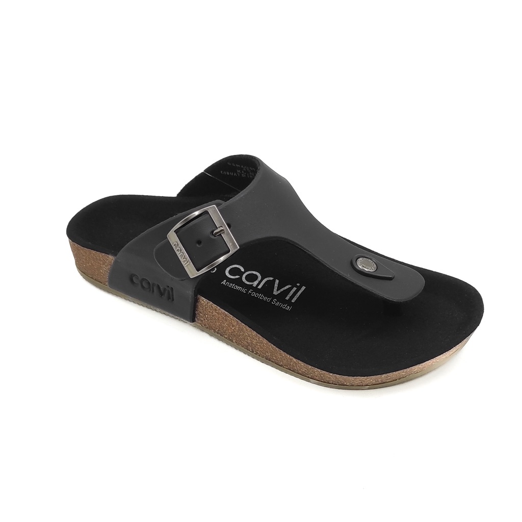Carvil Benzo 01/02 Brown Black Stone Anatomic Footbed Sandal - Sandal Kasual Pria