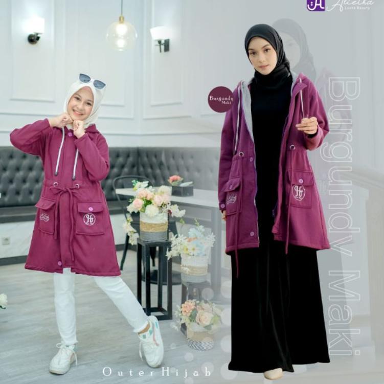 Harga Termurah Jaket Outer Hijab Alietha | Jaket hijab panjang Muslimah | Jacket alietha tebal