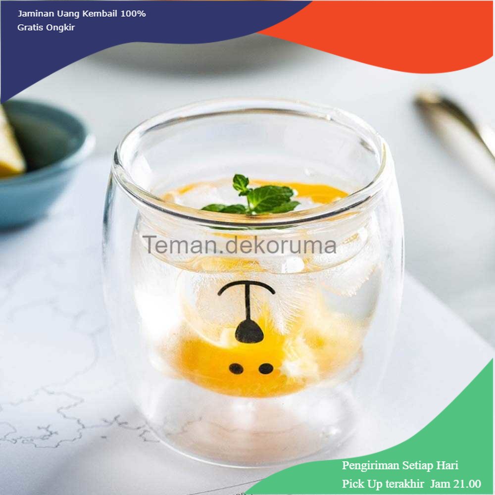 TD - GLS LETUZI Cangkir Kopi Anti Panas Doublewall Glass 250ml