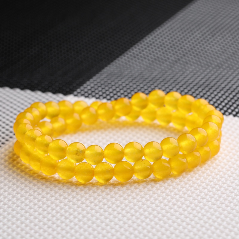 Gelang Natural Yellow Jade Crystal Bracelets Stone