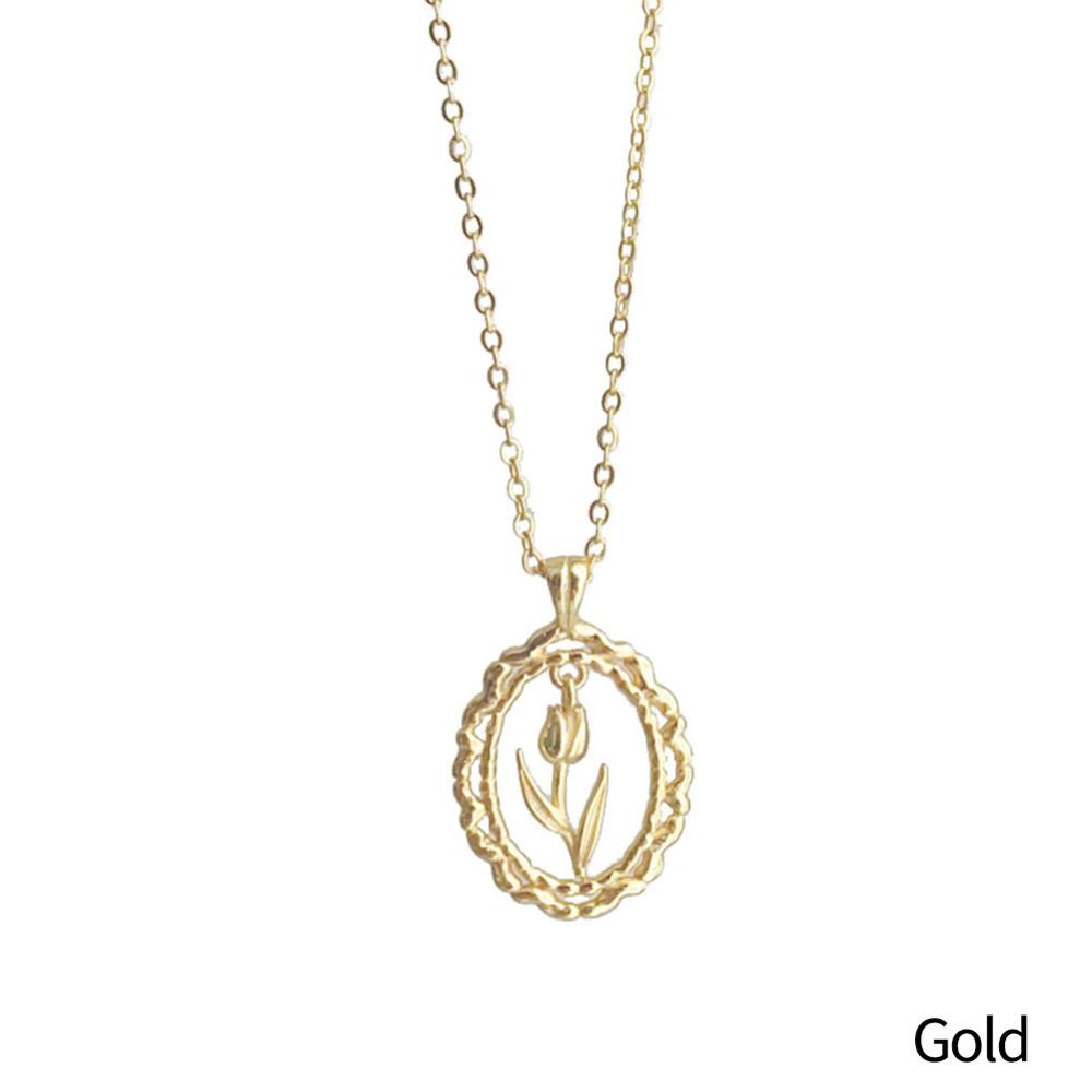 Timekey Love and Eternity Tulip Vintage Lace Kalung Wanita Kerah Ringan Rantai Sweater Rantai Elegan Women Necklace Q5Z2