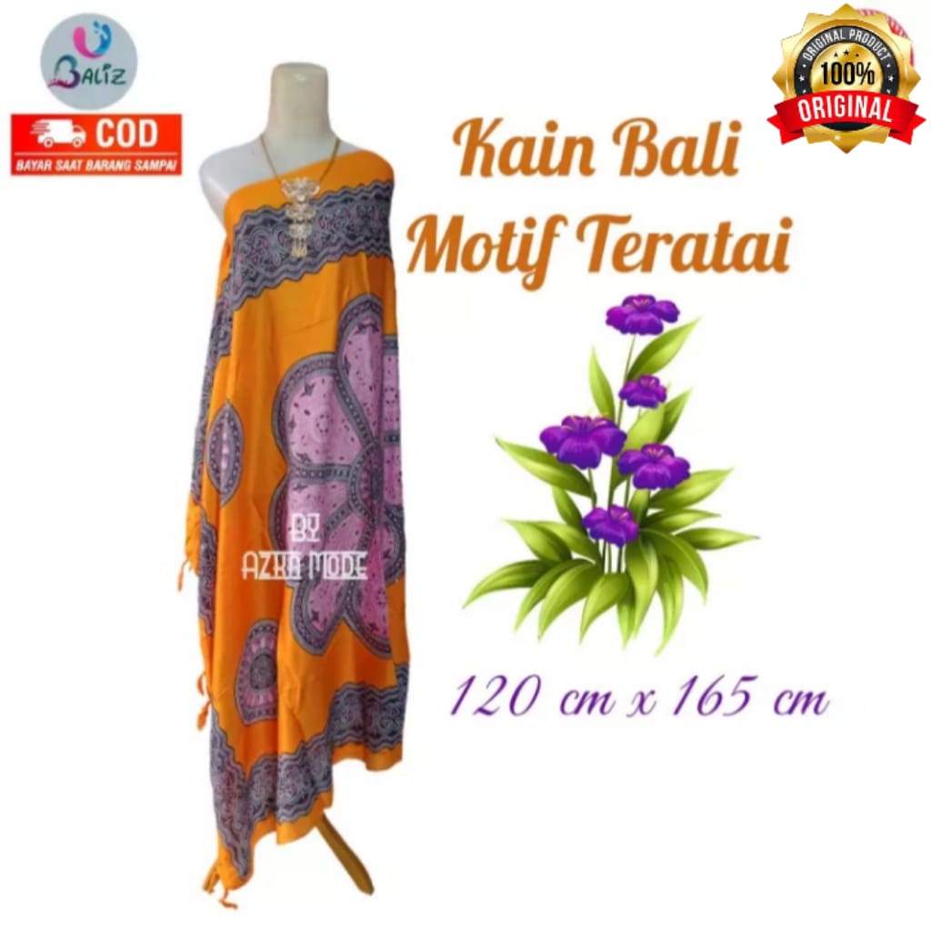 Kain Pantai Kain Bali Pantai - Kain Bali Motif Teratai Ukuran Standar - Sarung Pantai SEMBILAN MODE - Sarung Bali - Kain Pantai - Kain Katun Jepang - Kain Untuk Hiasan Dinding - Kain Untuk Plafon Mobil Truk Dan Mobil 3/4 Lainnya