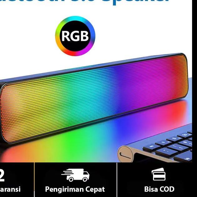 ✼ Jovitech Speaker Bluetooth Soundbar RGB 5 Colors LED Light Computer TV Phone TF Multifunction 5.0 