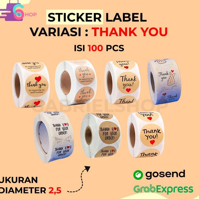 

H79 (100pcs) STIKER LABEL ROLL VARIASI THANK YOU || STICKER SEGEL ECER RECOMENDED ツ