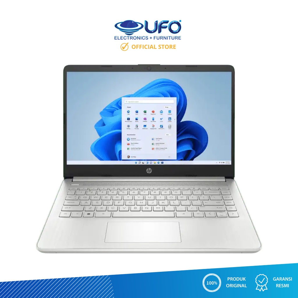 HP 14S-DQ0510TU LAPTOP INTEL QUAD CORE N4120 RAM 4GB 256 SSD 14" W11 + OHS FREE BAG