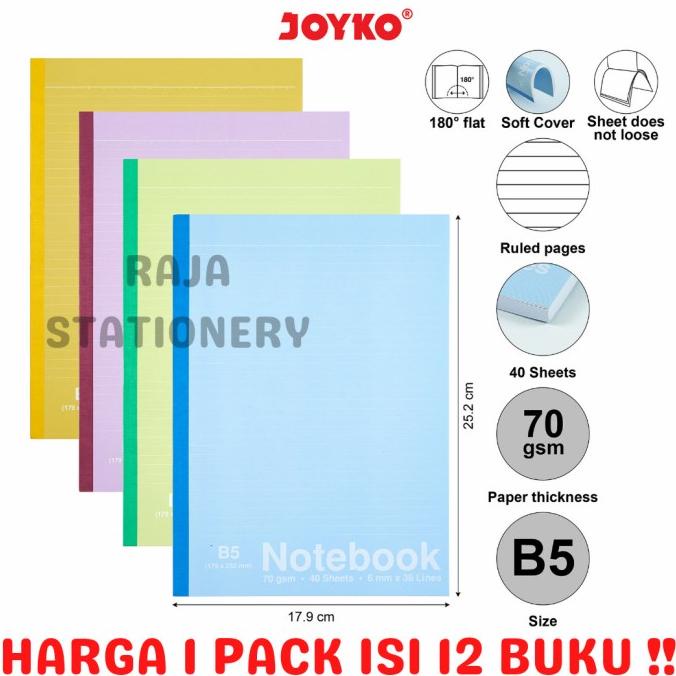 

JOYKO NOTEBOOK B5 GARIS BUKU TULIS JOYKO B5 PER PACK NB-705 [12PCS]