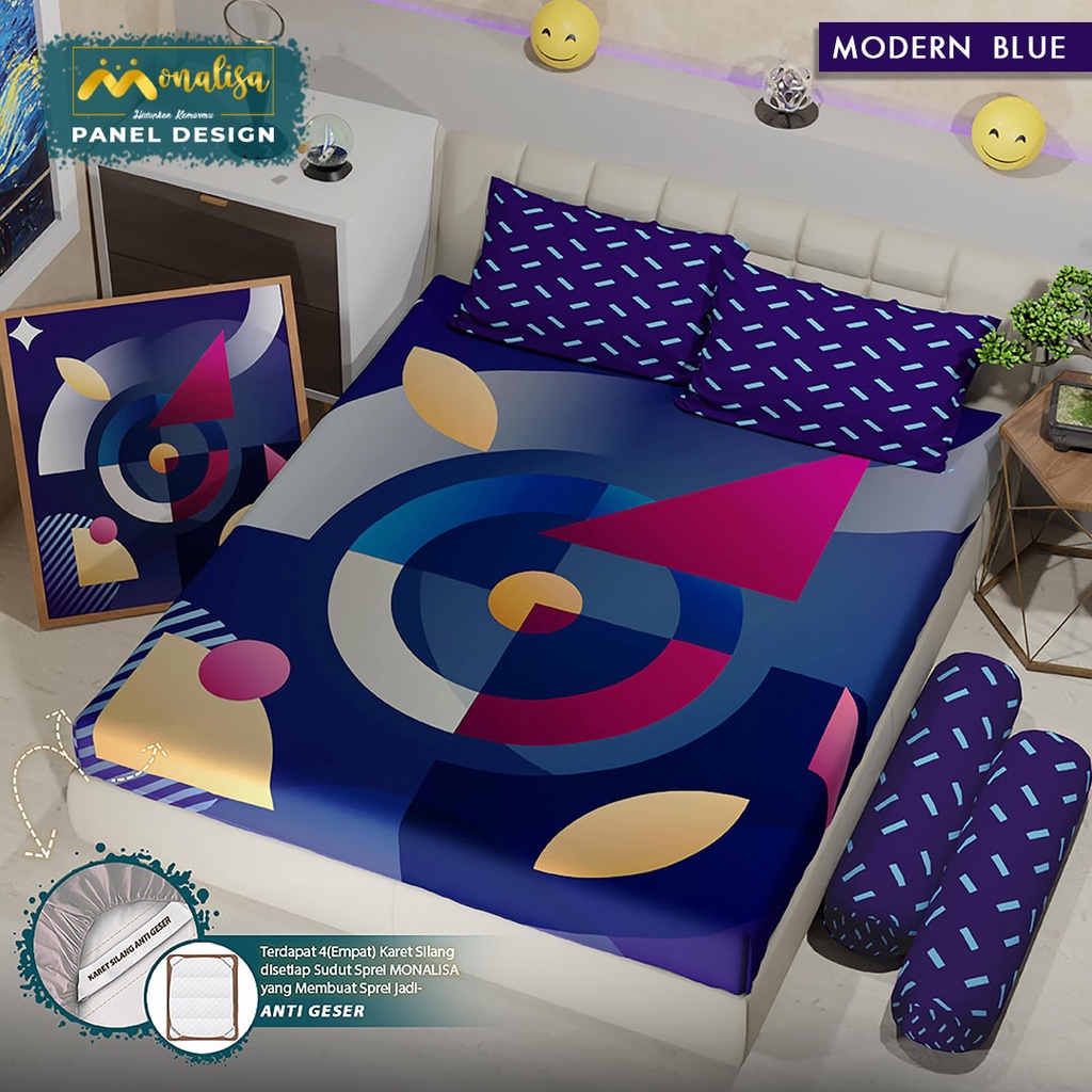 RC SPREI MONALISA PANEL DESIGN MOTIF BARU UKURAN 180/160/ T.20CM