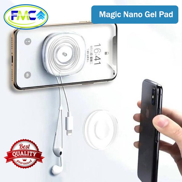 Gantungan Tempel HP Handsfree Headset Earphone Nano Magic Gel Pad Iphone Xiaomi Vivo Samsung dll