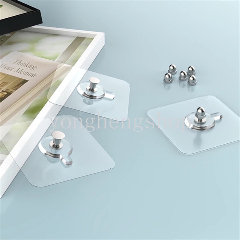 1 / 5pcs Kait Gantungan Dinding Holder Frame Foto / Lukisan Dengan Perekat