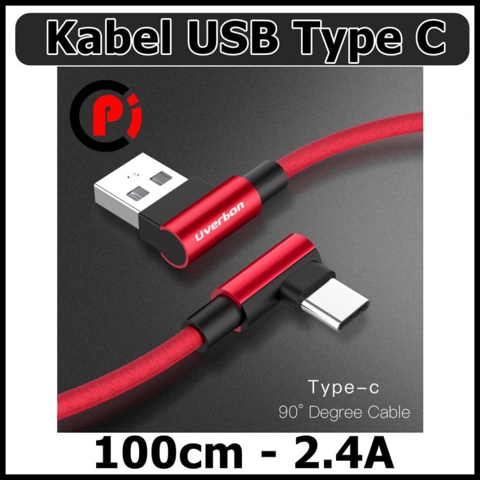 Kabel USB C Type L Shape Untuk Gaming Game 100cm 2.4A OB01