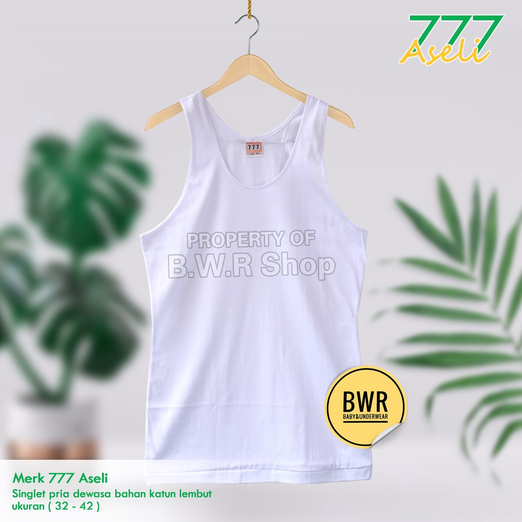 Singlet 777 Putih / Kaos Dalam Pria Dewasa Singlet Putih Polos Bahan Adem - Bwr