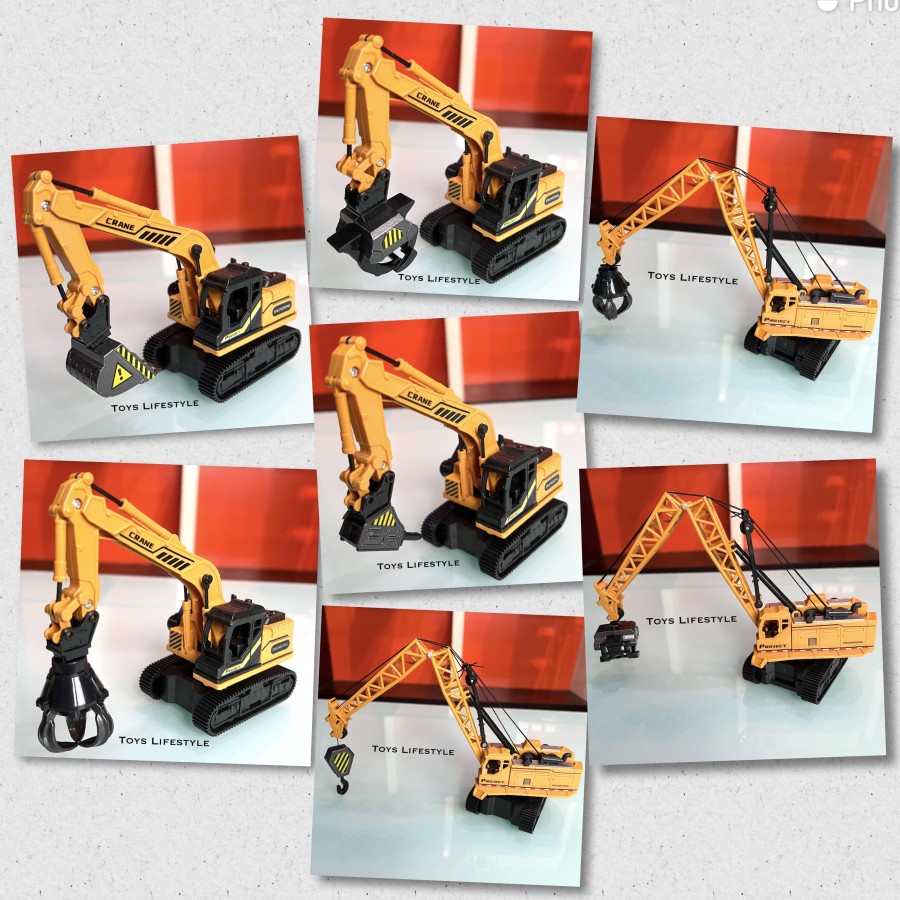 Mainan Diecast Eskavator Crane Konstruksi Excavator