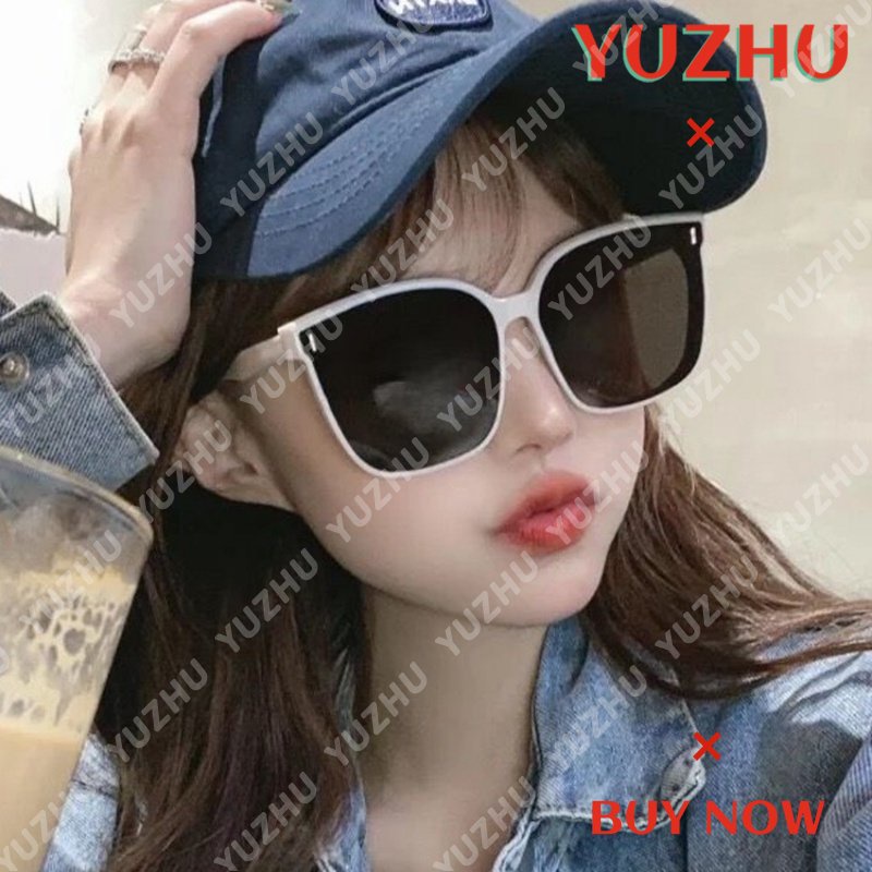 (YUZHU) Kacamata Hitam Bingkai Persegi Transparan Fashion Korea INS Gaya Oversized Frame Sunshade Sunglasses