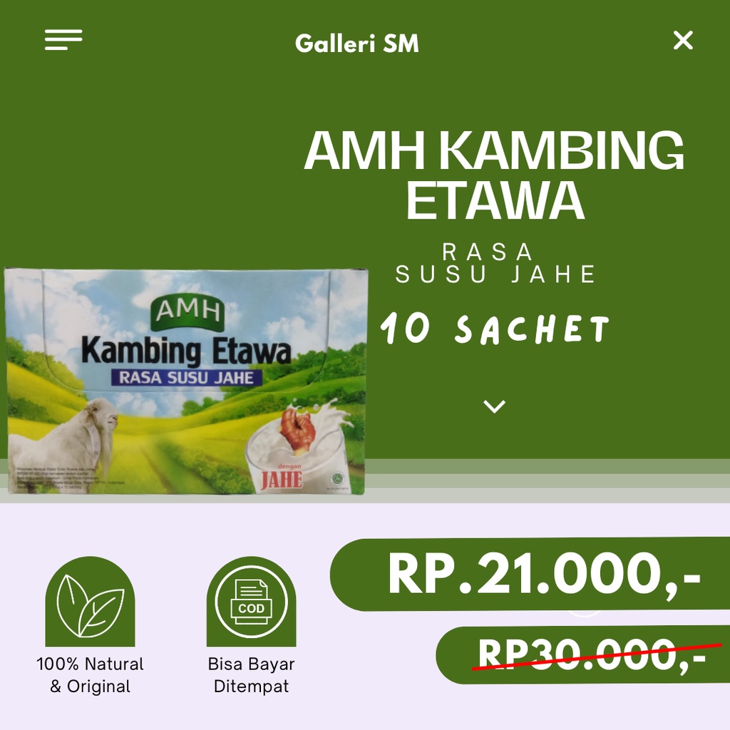 

Susu Kambing Etawa AMH Bubuk Original Amanah Goat Milk Jahe Merah