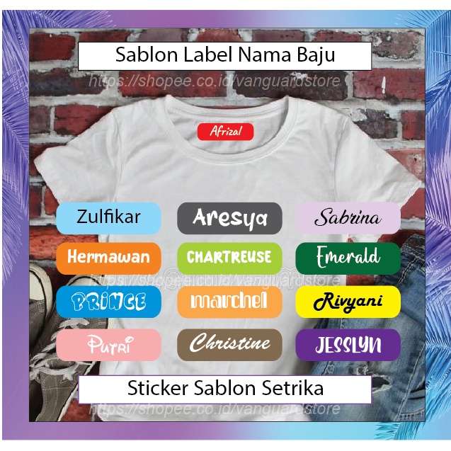 CUSTOM LABEL NAMA SERAGAM ANAK SEKOLAH KAOS ANAK STIKER SABLON SETRIKA PESANTREN NAME TAG LAUNDRY