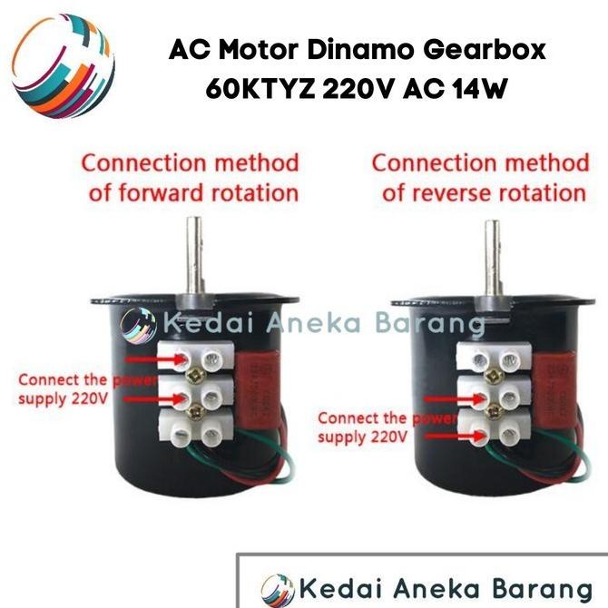 Ac Gear Gearbox Dinamo Motor 60Ktyz 220V 30Rpm 14W High Torque Torsi