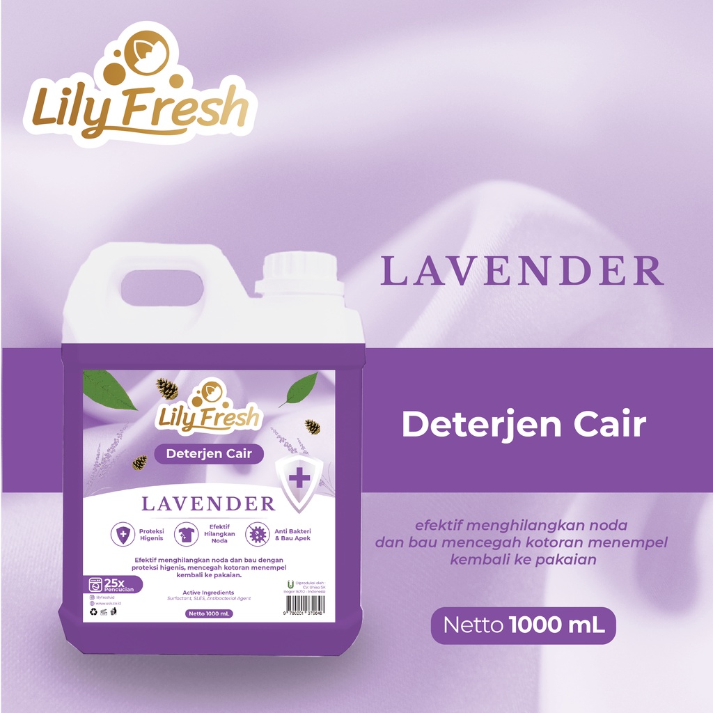 Deterjen Cair Pembersih Pakaian Penghilang Noda Laundry Detergent Liquid Lily Fresh 1 Liter