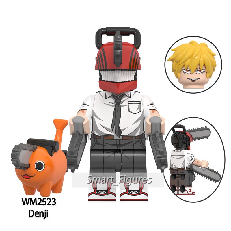 Chainsaw Man Minifigures Denji Pochita Makima Mainan Rakitan Anak Hadiah Angka Mini WM2523 WM2524