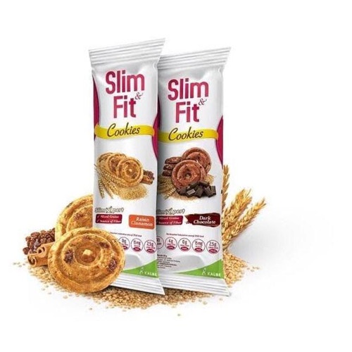 Slim &amp; Fit Cookies Diet Raisin Cinnamon / Dark Chocolate 22 Gram PACK (isi 10 pcs)