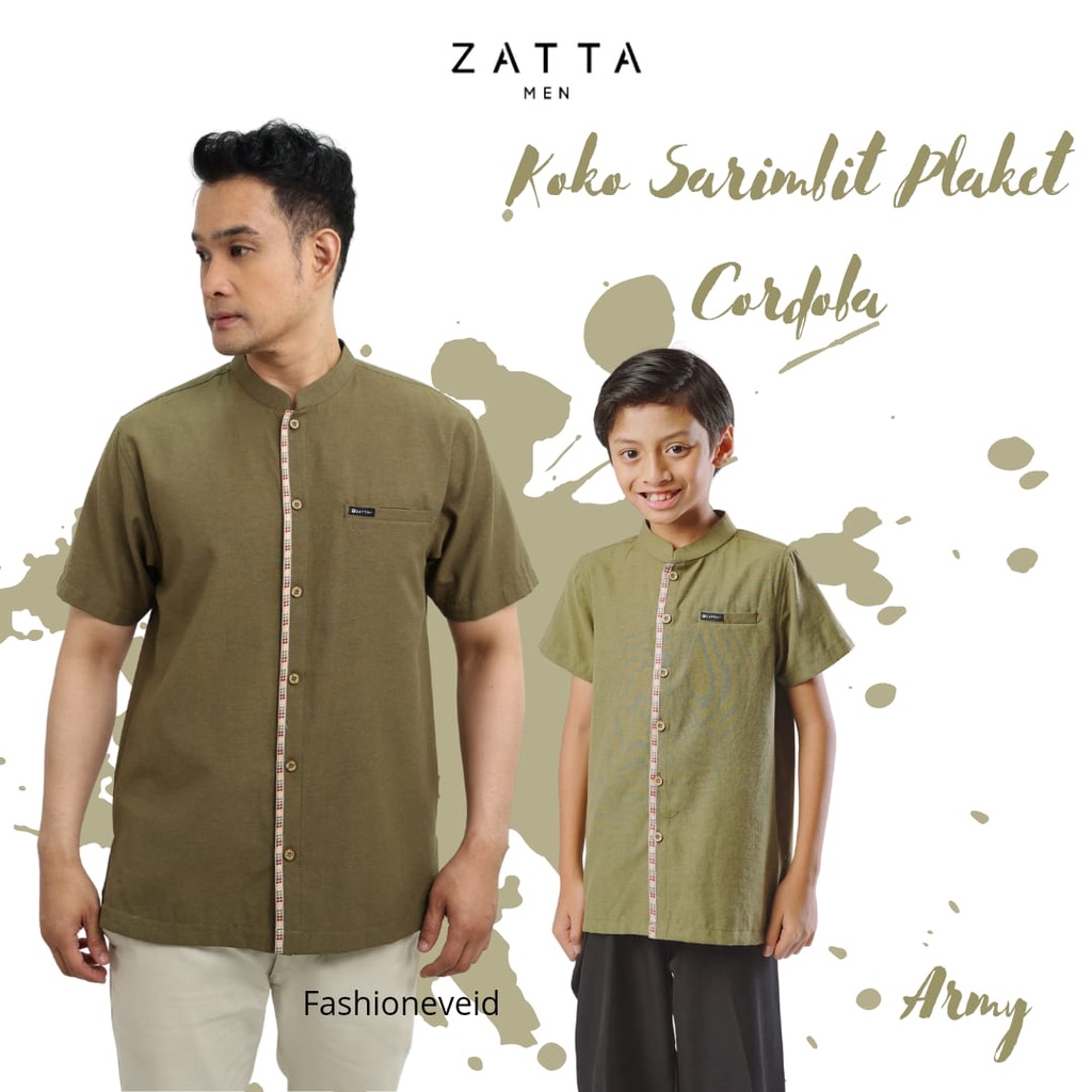 baju koko sarimbit pria anak dan dewasa terbaru elzatta koko sarimbit plaket cordoba