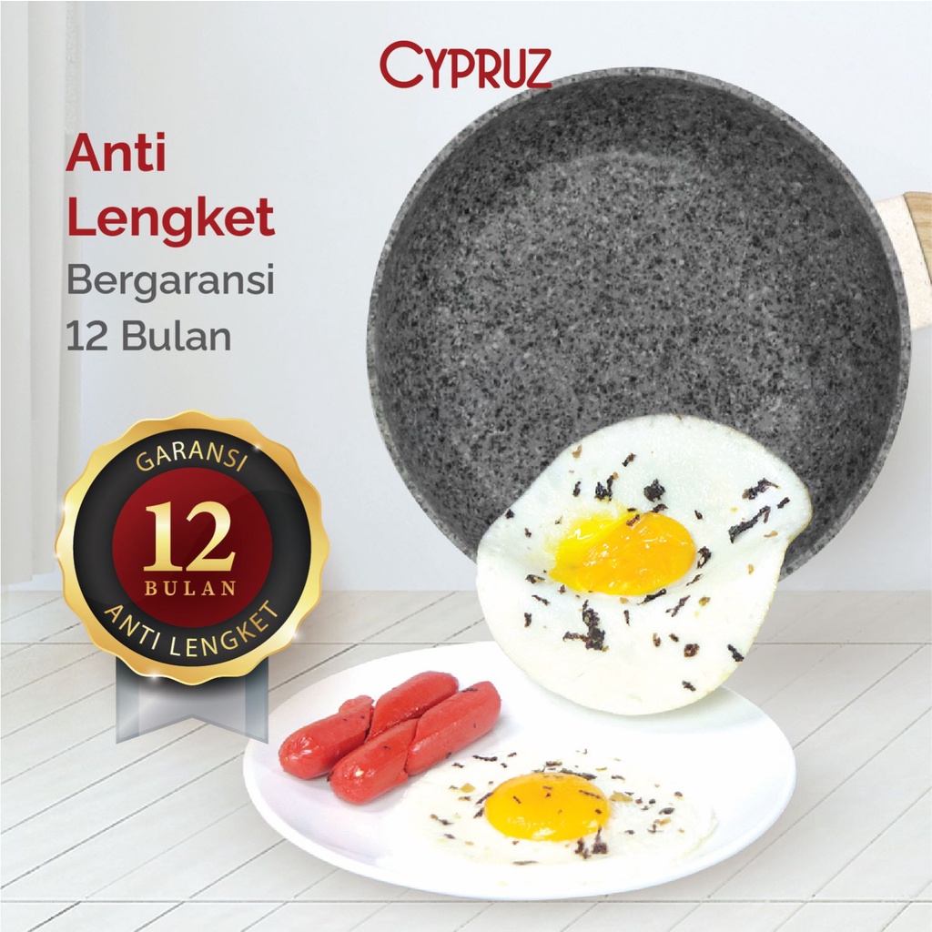 Cypruz Cookware Set White Granite 4pcs PI-0911