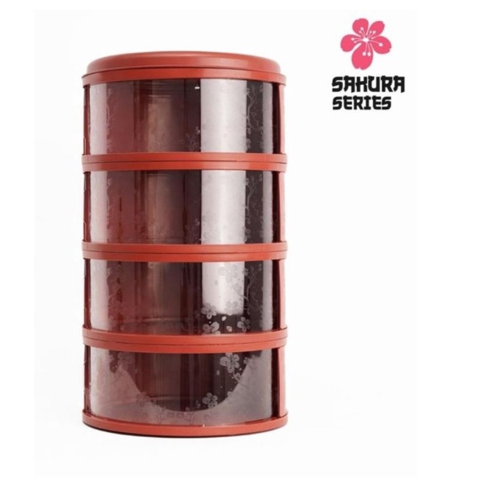 1 kg Rak Penyimpanan Makanan 4 Susun Tingkat Tudung Saji Tutup Food Cover-Merah Cherry