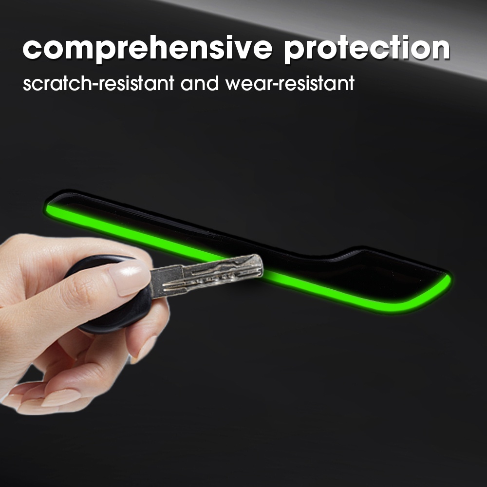 4 Pcs / set Model 3 Y Luminous Door Handle Fluorescent Door Handle Sticker External Accessories Night Light Door Handle Protector Luminous Car Sticker