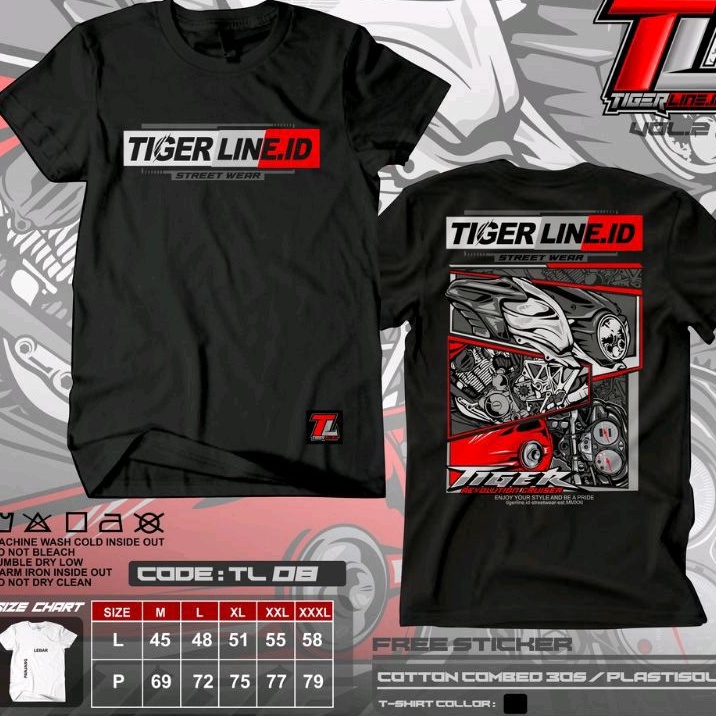 Kaos Tiger Line GL200 Herex gratis stiker