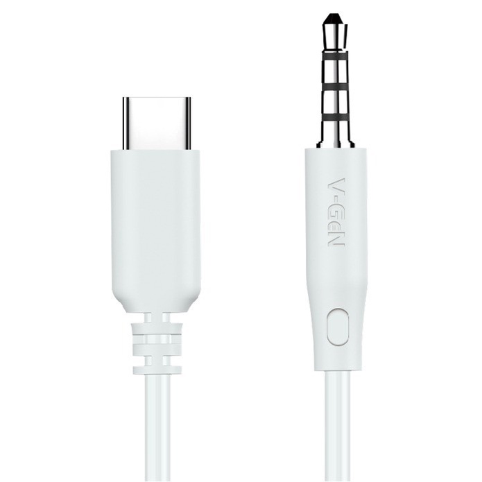 Kabel AUX V-GeN CA1-04 Audio Cable Type C to 3.5mm Male 1 Meter