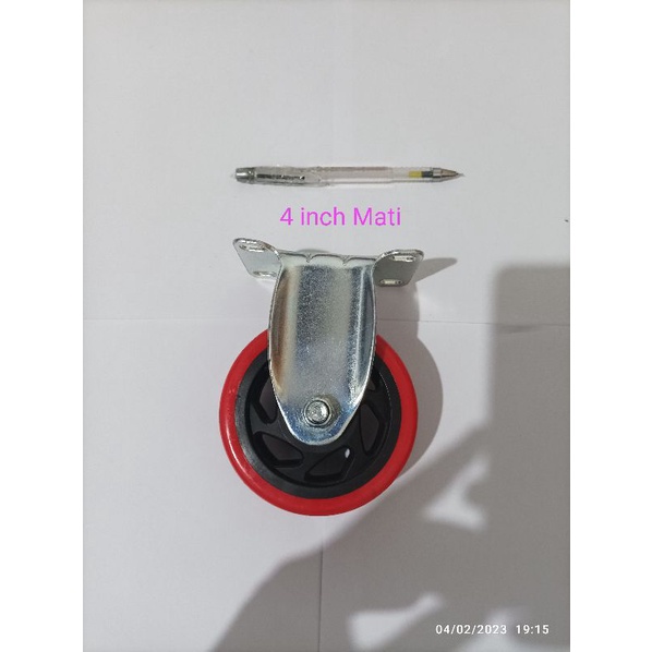 Roda PU Etalase 4 inch Heavy Duty / Roda Trolly Taiwan