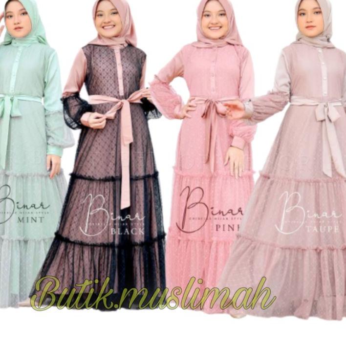 Paling Laris BINAR GAMIS ANAK / PAKAIAN ANAK 10-14 TAHUN / BAJU BRUKAT ANAK / Gamis Brokat Tile Anak