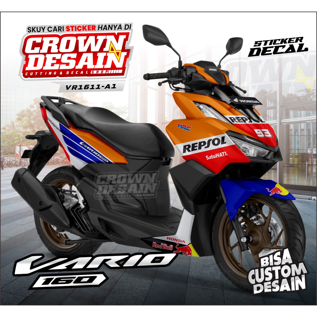 Decal Vario 160 Fullbody Motif Repsol - Sticker Decal VARIO 160 - Stiker VARIO 160 VR16