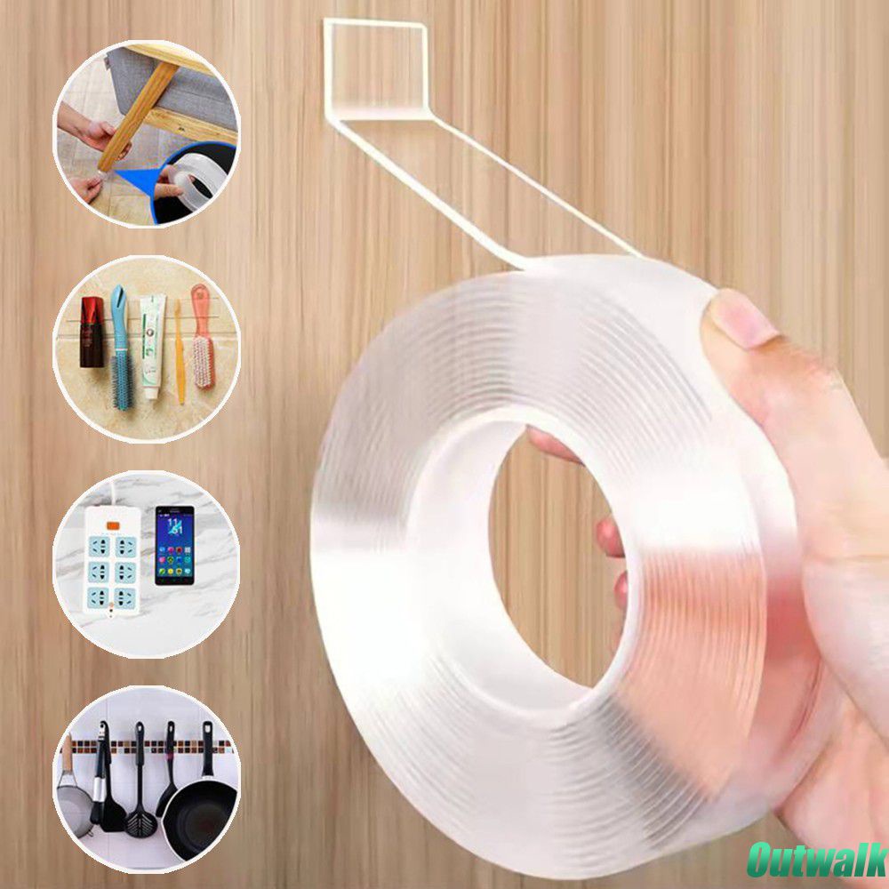 ღ 1/2/3/5M Nano Tape Pita Perekat Transparan Tidak Ada Jejak Dapat Digunakan Kembali Tahan Air Perekat tape Tahan Panas Rumah Dekorasi Aksesoris