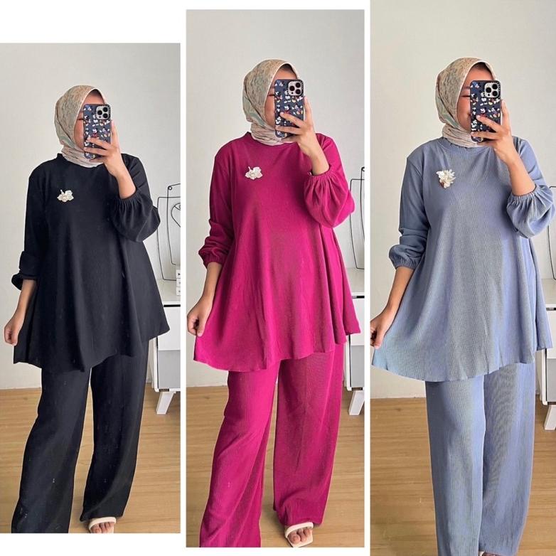 Arella Set Hanover Setcel Wanita Setelan Celana Wanita Merk Clarke