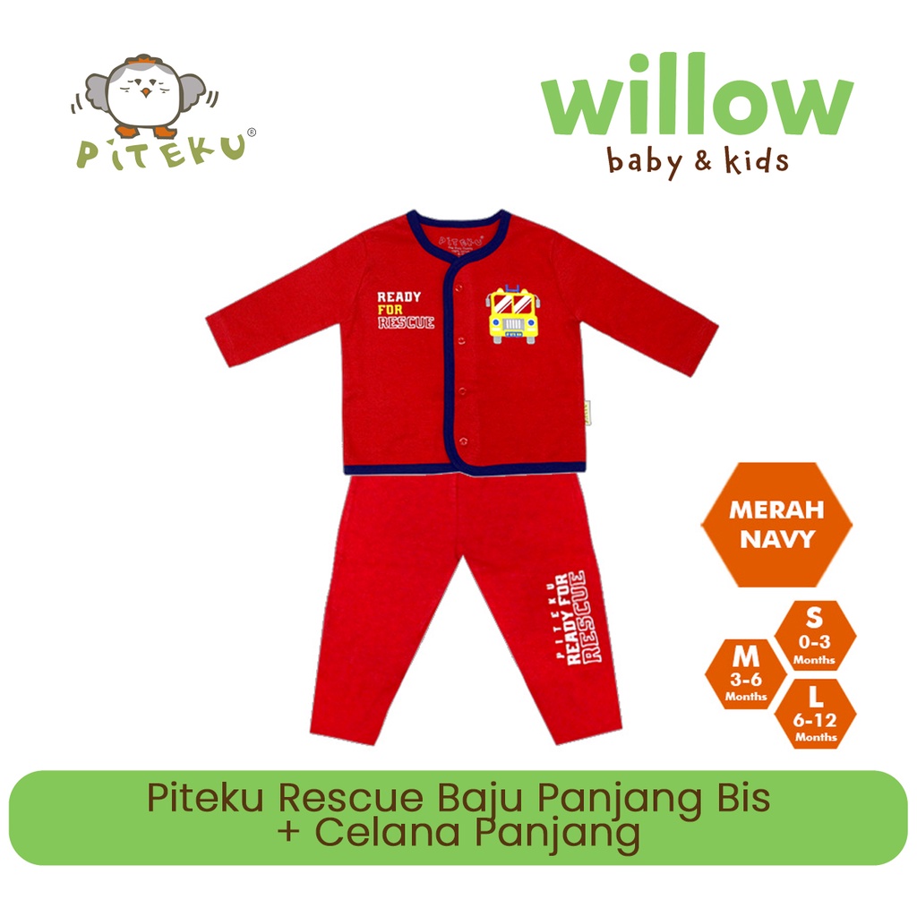Baju Tidur Bayi - Piteku Rescue Baju Panjang Bis+Celana Panjang Bis