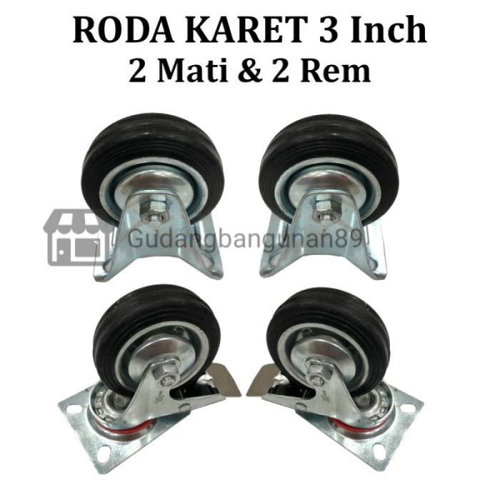 Roda Troli Trolley Etalase Karet Xanders Hitam 3 In Set Rem Hidup Mati Bagus