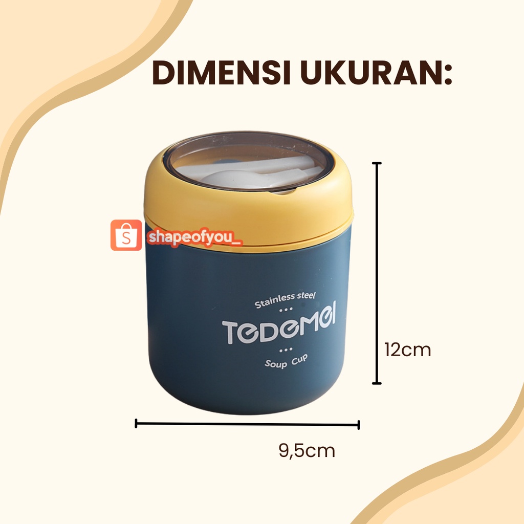 Portable Soup Cup Anti Tumpah Breakfast Cup Dengan Tutup Tahan Panas Dan Anti Tumpah