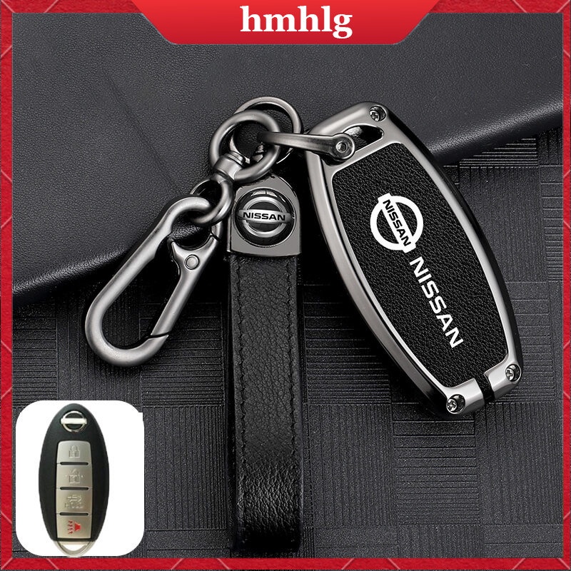 [Tersedia] Penutup Casing Kunci Mobil Bahan Kulit Zinc Alloy Untuk Nissan Almera Livina Sylphy Teana 4tombol Smart Remote key Fob