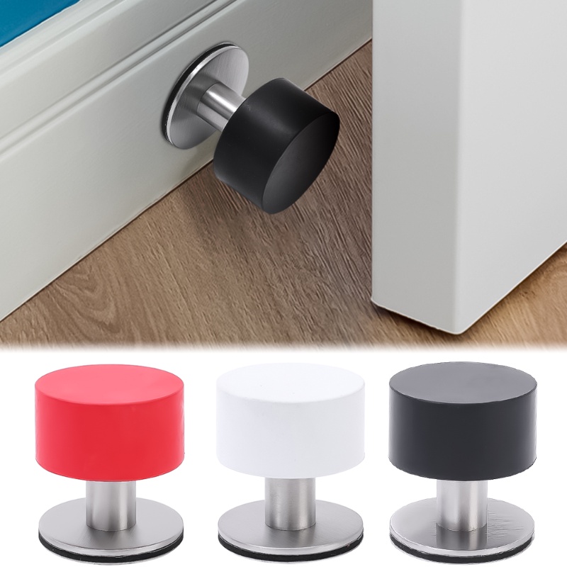 Kreatif Non Punch Door Stopper Self-adhesive Heavy Duty Stainless Steel Karet Stopper Dengan Bumper Peredam Suara Perlengkapan Rumah