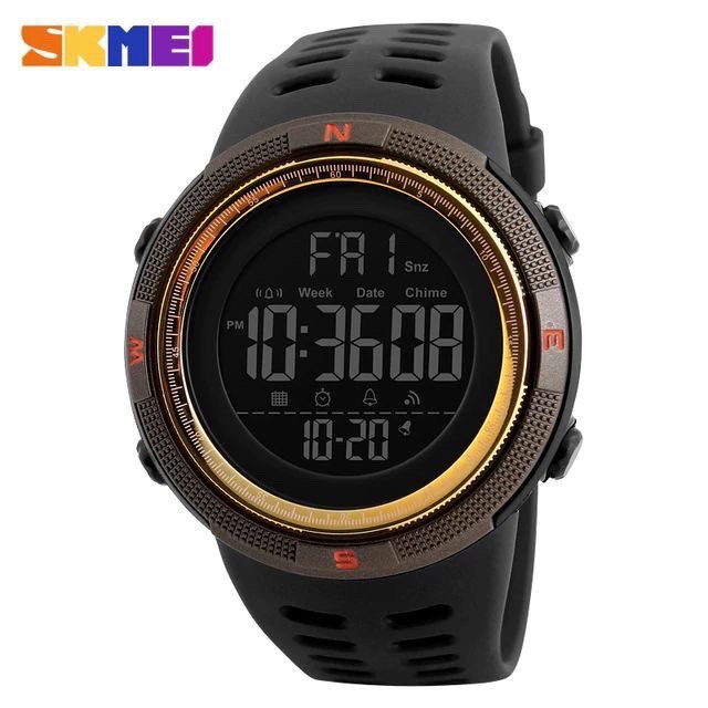 JAM TANGAN PRIA Skmei  HITAM GOLD1251 Original