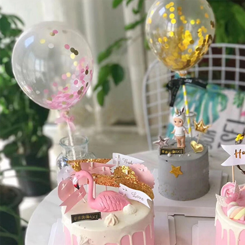 Balon Confetti Glitter Sequin Mini 5 &quot;Untuk Dekorasi Kue Ulang Tahun / Baby Shower / Pernikahan