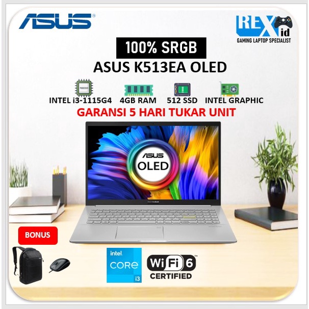 ASUS VIVOBOOK 15 K513EA OLED351 (i3 1115G4 8gb 512gb W11+OHS 15.6inch FHD OLED)