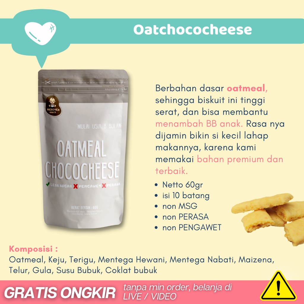 Snack Bayi 8 Bulan - Camilan Biskuit Cemilan Bayi Anak Mpasi Baby 8 10 12 Bulan 1 Tahun Sehat - ARAMOMKIDS006